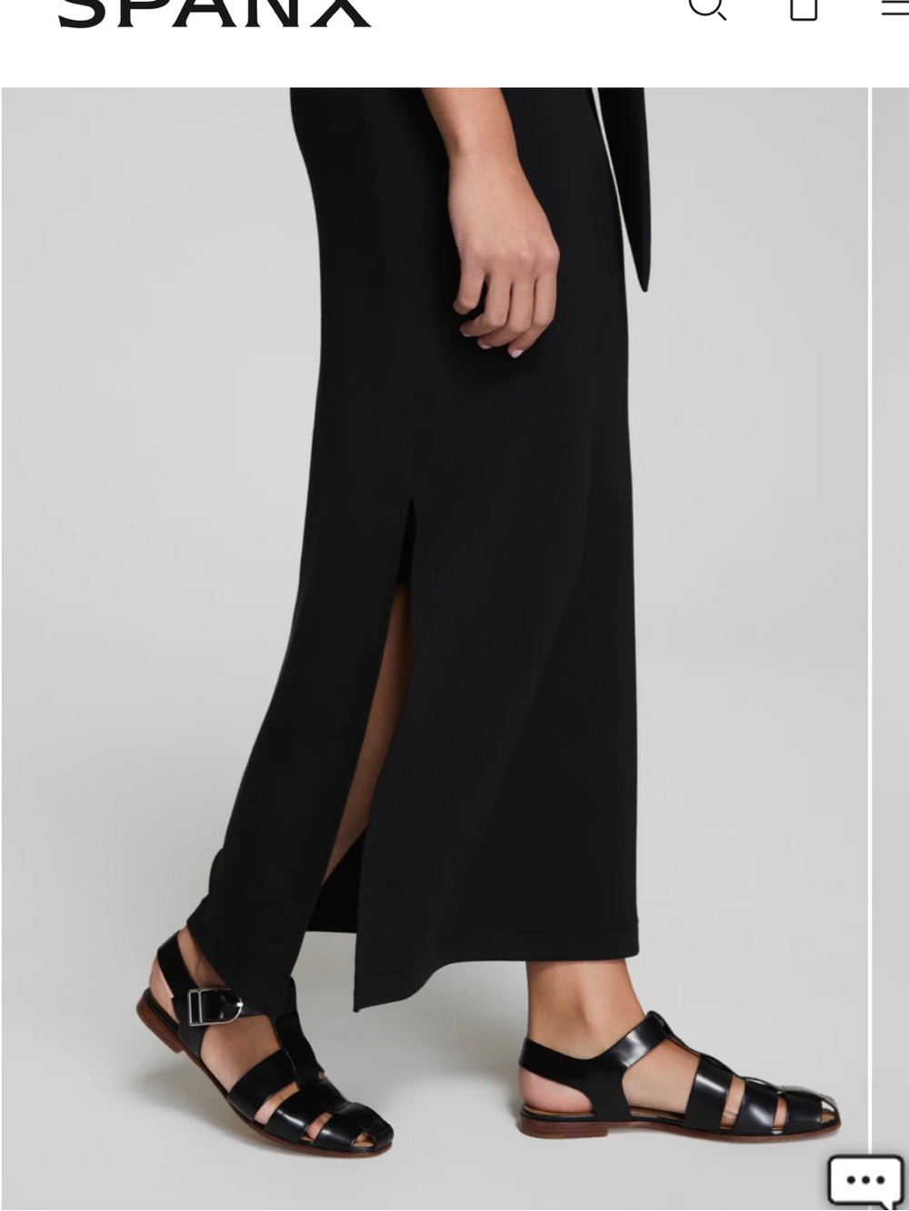 New with Tags Spanx Air Essentials Black and White Striped Tie-Waist Maxi Dress - Picture 10 of 12